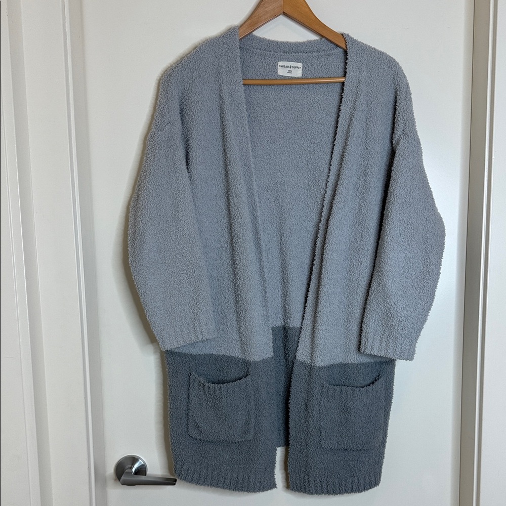 Thread & Supply Two-Tone Gray Cardigan